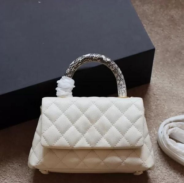 

sw 2022ssw classic mini flap caviar handle totes bags calfskin real leather multi pochette gold metal hardware matelasse chain crossbody sho
