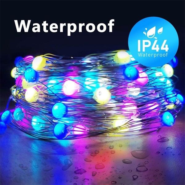 10M 20M Decorazione natalizia per feste di nozze Luce WS2812B SK6812 Pixel RGB LED Fairy String indirizzabile individualmente USB DC5V 220408