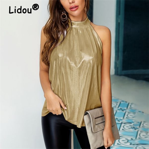 Sexy Off ombro mulheres de verão Office Lady Lady Fashion Moda Solid Sleesess Shirt Pullover Tops Tops Women Summer Wild Tops 220511