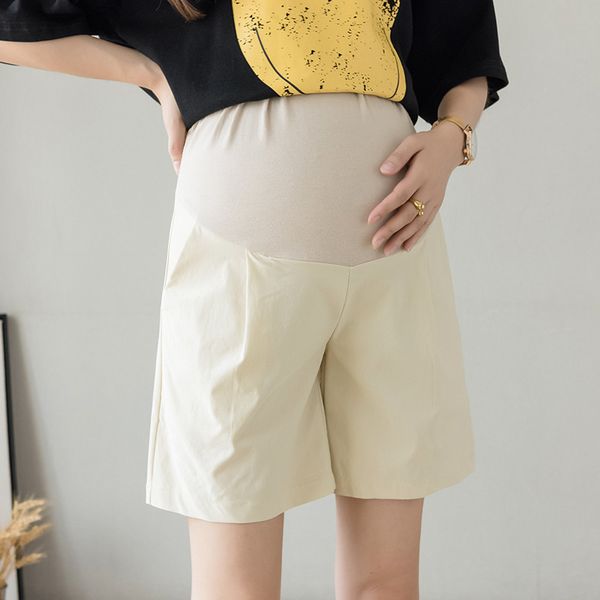 

sleep lounge & solid color pregnant women casual pants su j220823, White