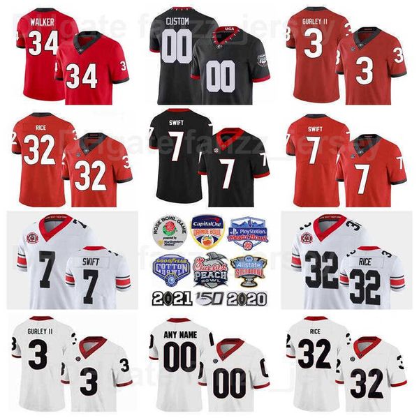 

ncaa georgia bulldogs college 3 todd gurley ii jerseys football 34 herschel walker 10 fran tarkenton 5 kevin butler 7 d andre swift 32 monty, Black