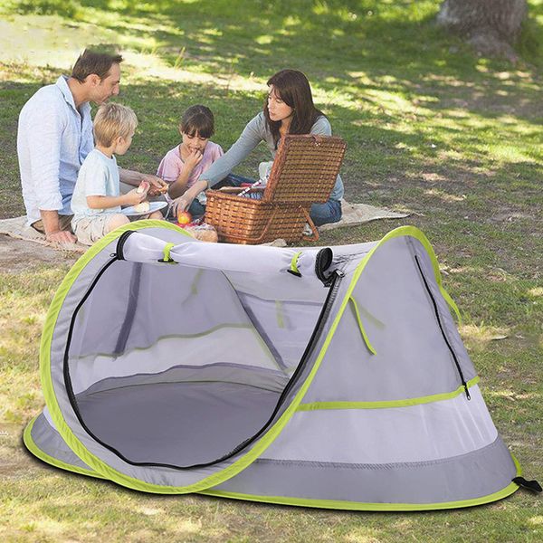 Tenda de viagem para bebês portátil upf 50 abrigos solar brinquedo infantil de brinquedo pop -up dobrável ao ar livre mosquito somb