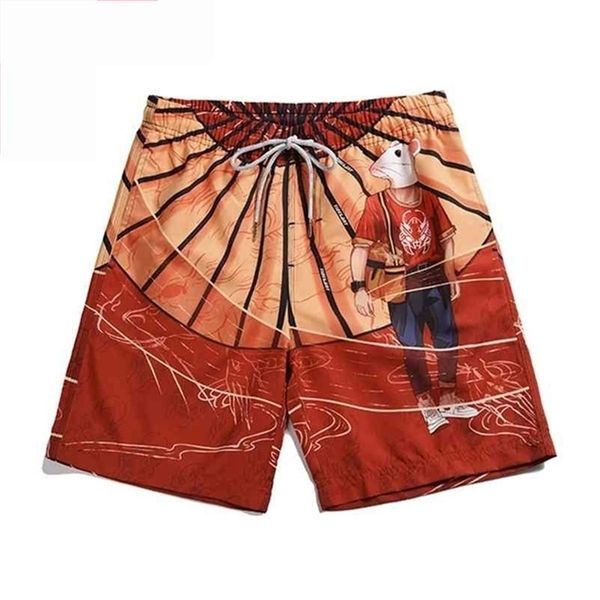 

man floral printing men shorts beach short breathable quick dry loose casual style printing shorts male home shorts 210330, White;black