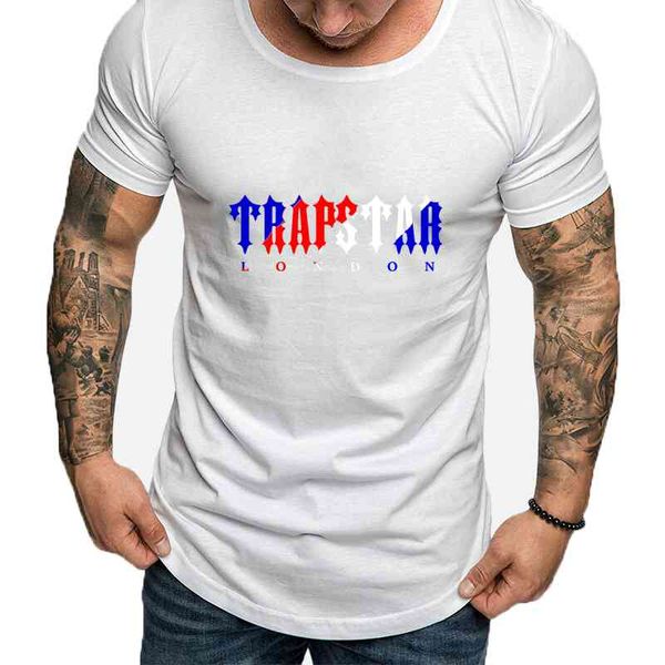 Ограниченная новая Trapstar Лондонская футболка модная хлопковая бренда одежда мужская женская винтажная печатная буква короткие рукава спортивные