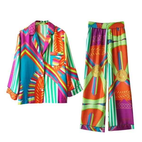 

women silk pajamas autumn korean fashion sleepwear loose cardigan long sleeves pants set 2 piece satin pyjamas home clothes 220715, Black;red
