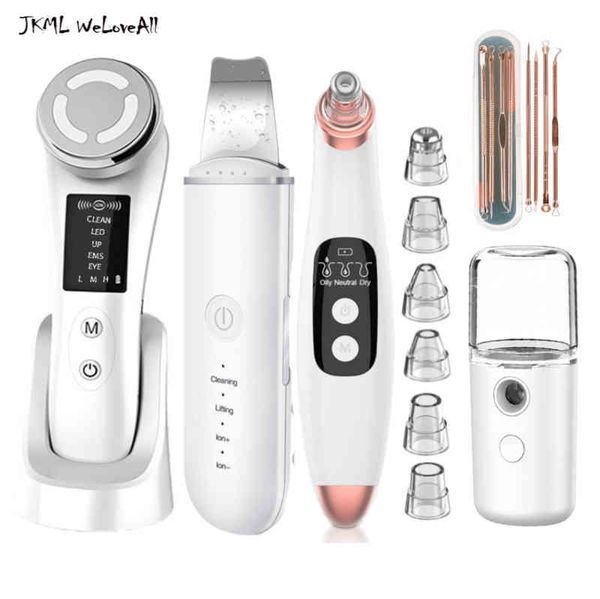 Yüz Bakım Cihazları RF LED Mezoterapi Yüz Masajı Ultrason Cilt Scrubber Blackhead Remover Gözenek Temizleyici Nano Sprey Vapur Acne Gerekiyor 0727