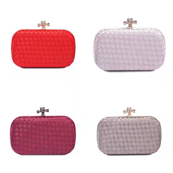 

european style simple hand evening bags imported silk woven dress designer fashion casual single shoulder across the body clutch