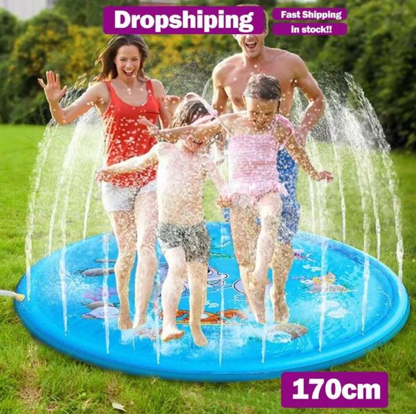 

170cm inflatable spray water mat animal inflating waters jets fun games children sprinkler play mats carpet beach cushion toys placement
