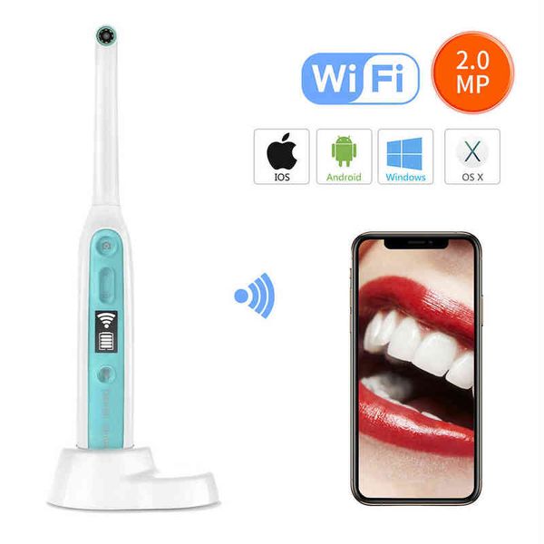Endoscópio dental oral wifi sem fio 8 luzes LED ajustáveis ​​Vídeo Intraoral HD Video para iOS Android Inspeção Endoscópio 220627
