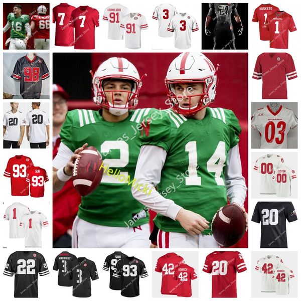 

custom nebraska cornhuskers football jersey 65 teddy prochazka 9 marquel dismuke 30 randolph kpai 5 omar manning 16 nadab joseph 30 markese, Black