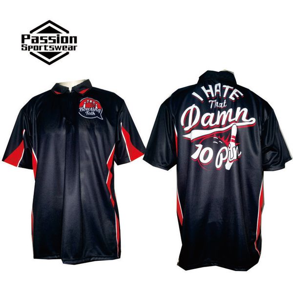 

moq 5pcs custom sublimated design polo passion bowling shirt short sleeve 220620, White;black