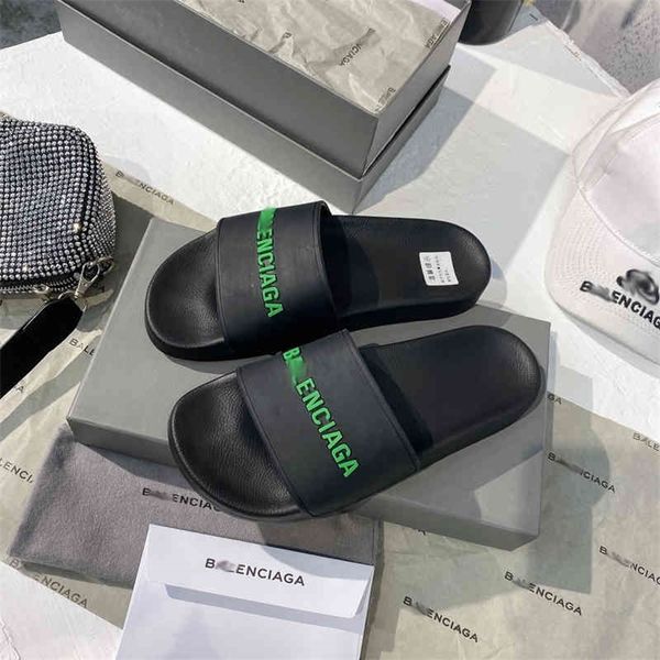 

family paris summer new letter one word beach wear couple slipper 80% factory online sales, Black