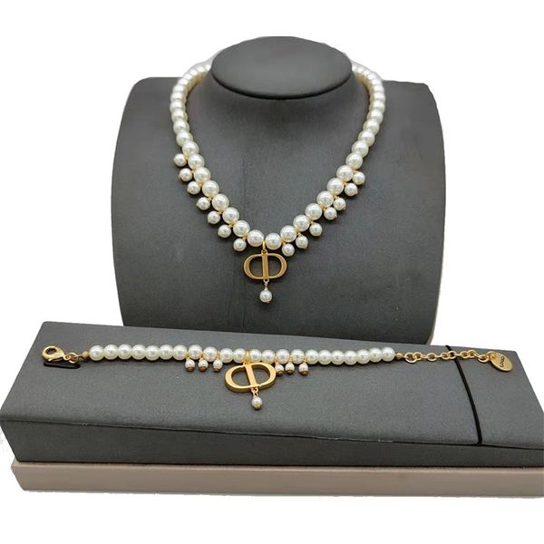 

75% off clearance jewelrys necklace pearl this season's new high-grade simple necklace bracelet high-quality electroplating, Black