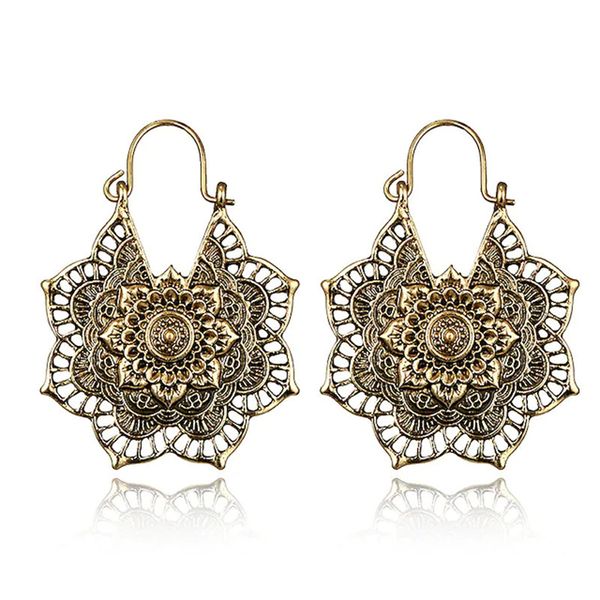 

pendant earrings female girl tribal hollow pendant gorgeous princess, Golden;silver