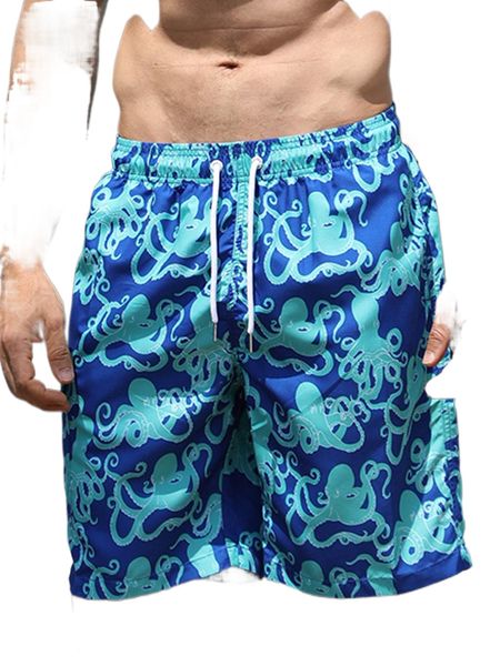 

men ocs print drawstring waist swim shorts v9kr#, White;black