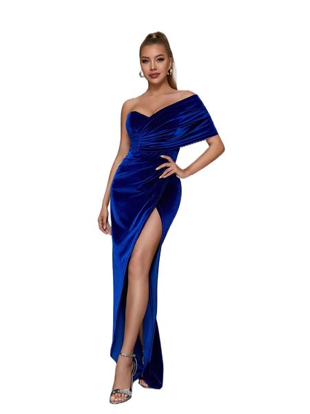 

adyce one shoulder ruched wrap dress b5ie#, Black;gray