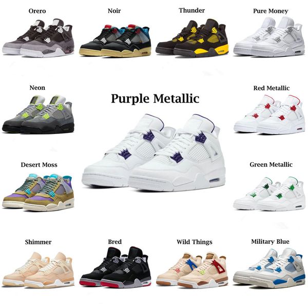 

2022 men women basketball shoes jumpman 4s red thunder 4 fire cactus jack university blue white oreo black cat bred metallic green mens