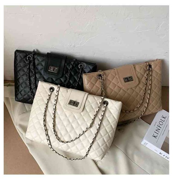 

single bag women's 2022 new fashion korean version embroidery chain large capacity tote letter shoulder messenger bags woman purse and