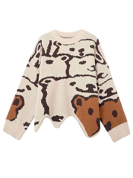 

women soft sweaters o-neck pullover warm knitted autumn winter female casual high streetwear top, White;black