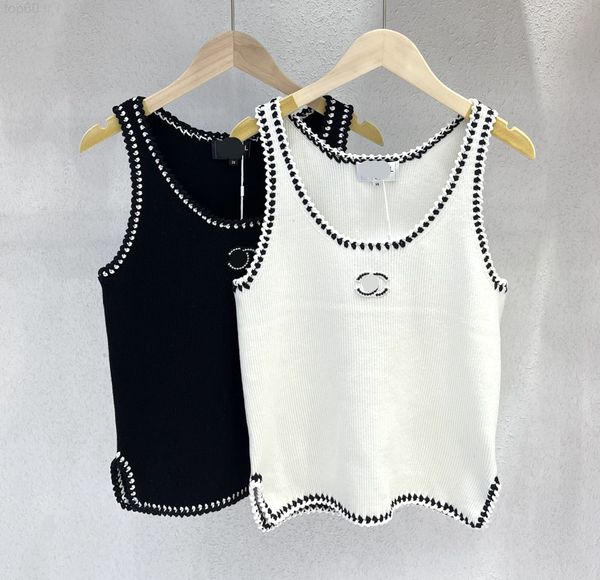 

women's t-shirt designer super nice ~ xiaoxiangjia new style xiaoxiangfeng with u-neck suspender inside, black and white color matching