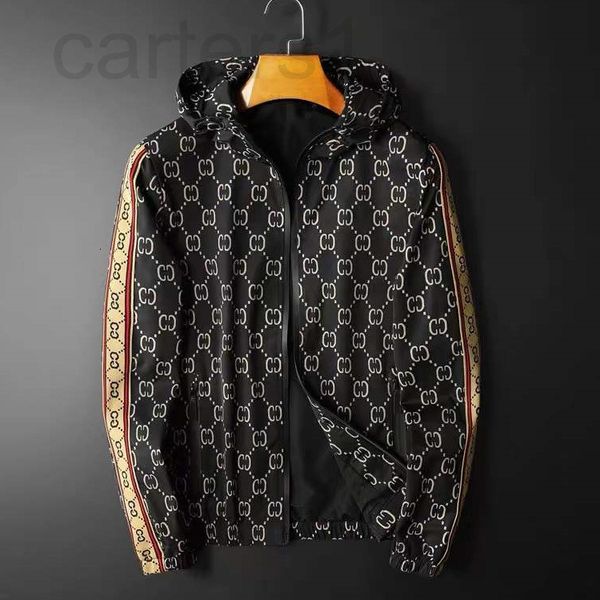 

men's jackets designer spring and autumn youth leisure zipper black side seam pocket college style ordinary slim hooded jacket amyf, Black;brown