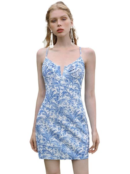 

mod floral print split cami dress l23o#, Black;gray
