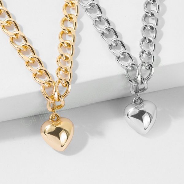 

heart shape pendant necklace for women elegant gold silver color short color charm necklaces jewelry gift