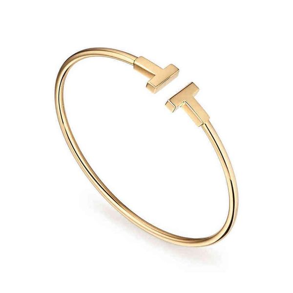 

steel titanium jewelry letter t wire bracelets bangles for women pulseiras adjtable femmeytvb275p, Black