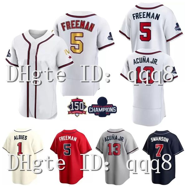 Na85 2021 World Series Champions Braves Matt Olson Ronald Acuna Jr. Trikot Ozzie Albies Jorge Soler Austin Riley Chipper Jones Dansby Swanson Max