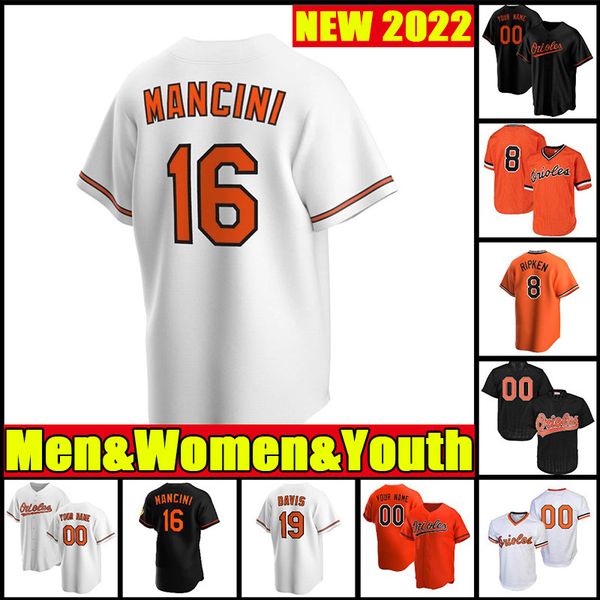 

16 trey mancini baseball jersey cal ripken jr. chris davis roberto alomar rylan bannon ryan mountcastle yusniel diaz jahmai jones austin hay, Blue;black