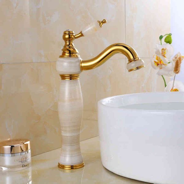 

bidet faucets natural jade basin faucet brass gold-plated white platform and cold high-end nsfa