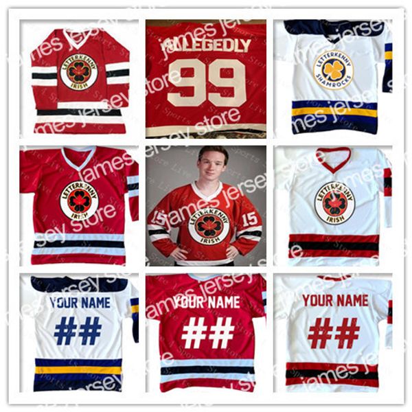 Новый индивидуальный мужчина Letterkenny Irish Jersey Hockey 69 Shoresy 68 Reilly Emelcodery Aany Назовите любое число майки Red White Alternate 4xl