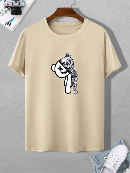 

romwe guys cartoon graphic tee l0vj#, White;black