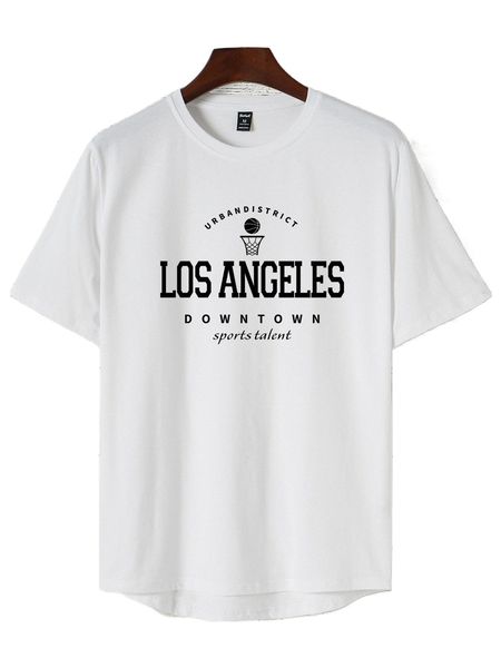 

romwe guys letter basketball graphic tee m8yy#, White;black