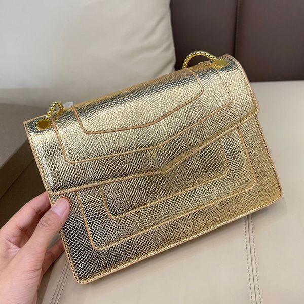 

snakehead bag crossbody handbag gold chain bags women handbags purse flap wallet genuine leather internal compartment pocket
