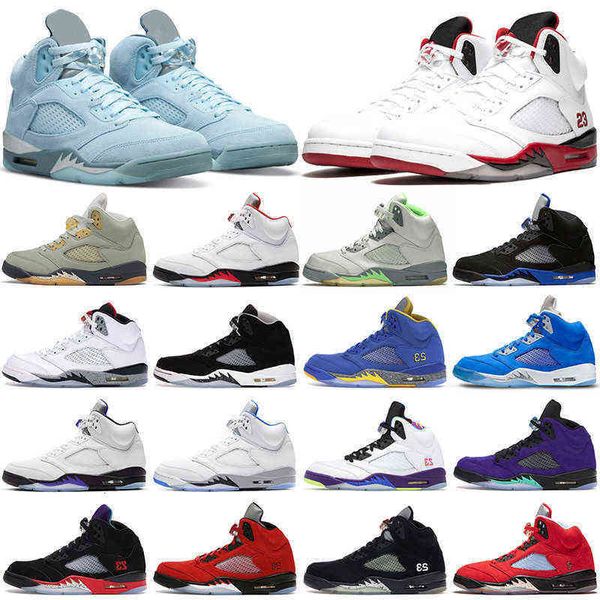 

5s basketball shoes 5 racer blue bluebird oreo raging bull what the fire red concord green bean jade horizon mens womens athletic sports, Black;white