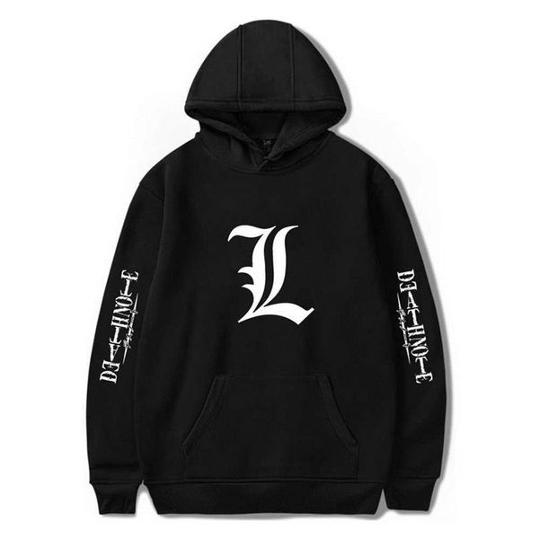 

death note hoodies mens women anime winter casual sweatshirt fashion loose pullover hoodies long sleeve sunowe g1007253e, Black