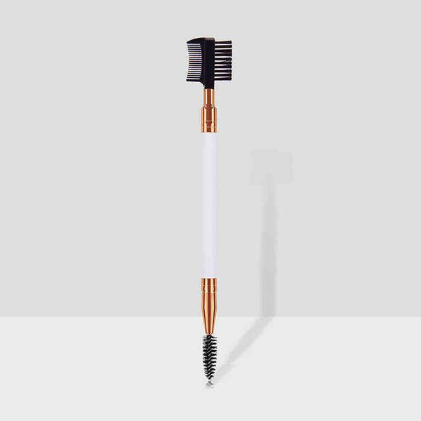 

double ended wood handle eyebrow brush eyelash 2 in 1 professional makeup 0308
