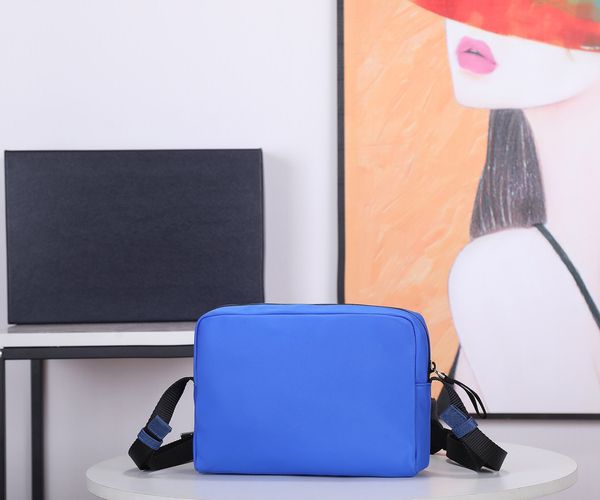 

2022 new 2vh047 saffiano leather trim 23cm, Blue;pink