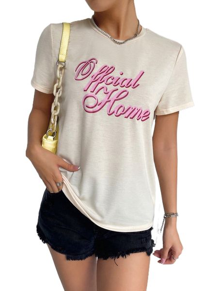 

letter graphic round neck tee e2nm#, White