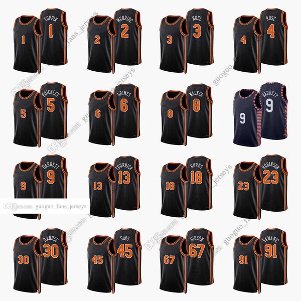 

custom printed 2022 new city basketball jerseys randle fournier rose burks noel walker barrett gibson in hill grimes quickley robinson mcbri, Black;red