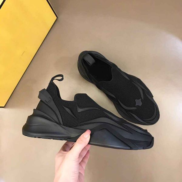 

sporty flow sneakers shoes men's rubber lightweight box sole slip on casual walking summer mesh comfort outdoor trainers, Black