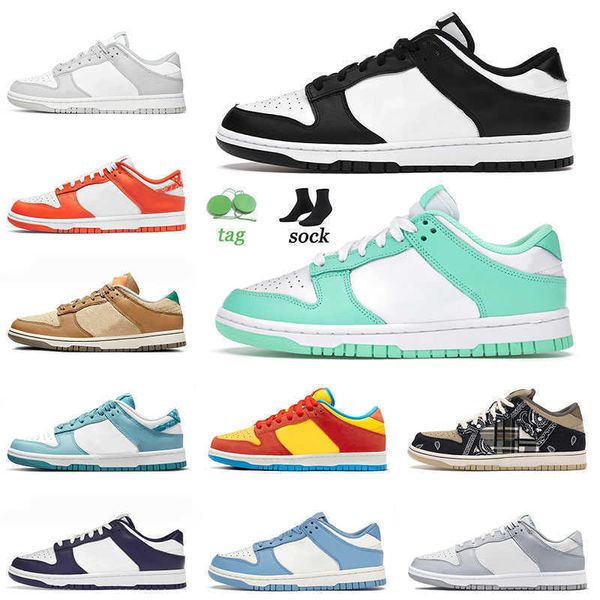 

mens women running sports shoes 2022 arrival sb dunks low black white green glow bart simpson racer blue unc outdoor sneakers skateboarding