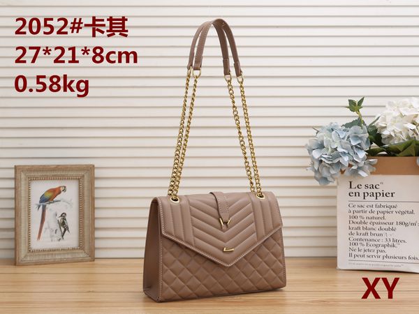 

women's designers luxury famous shoulder bag totes purse handbag message bags cluth brand classic crossbody pu lady #2025 gold chain 27