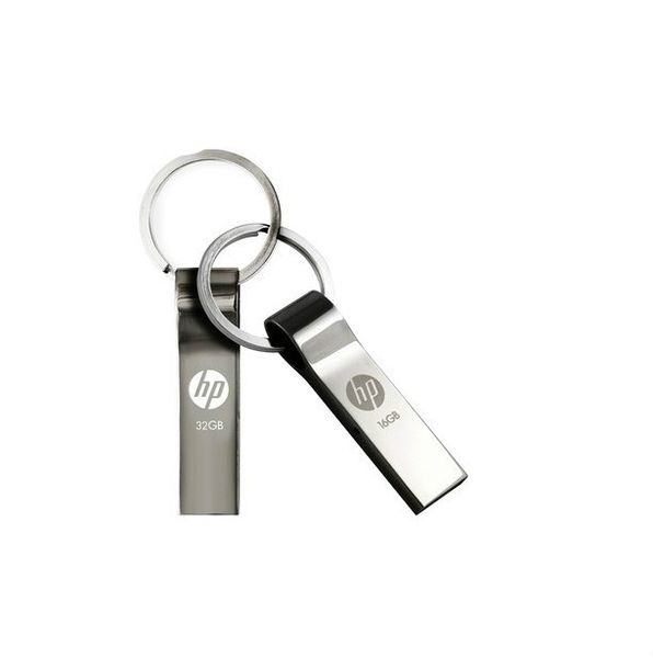 Chiavetta USB con portachiavi in metallo HP v285w da 8 GB/16 GB/32 GB/64 GB/128 GB/256 GB/Pendrive con capacità effettiva/Memory stick USB 2.0 di alta qualità