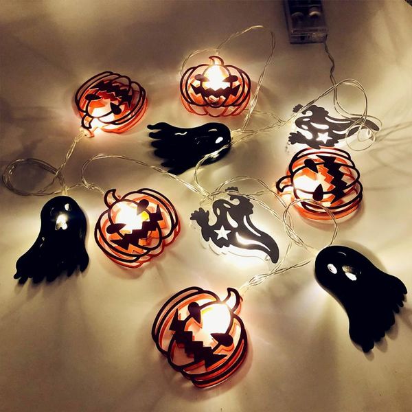 Stringhe Halloween Light String 10/30leds Pumpkin Bat Ghost Lights Ramadan Christmas Festival Home Party Garden Outdoor DecorationLED LEDLED