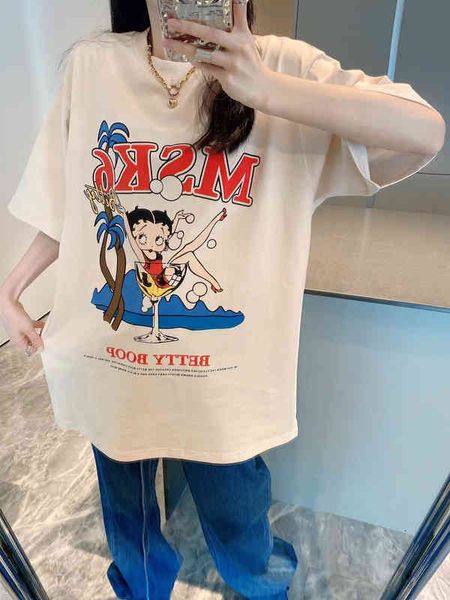 

women's t-shirt [t.n.t]mskin6 buyer's shop small fashion beautiful girls cute printed letters short sleeved women uydc, White