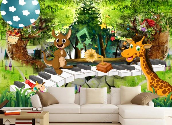 Adesivo de parede 3D Papel de parede mural para paredes Pintura decorativa de animais da floresta