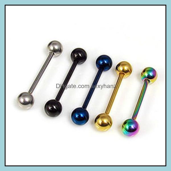 Dil Yüzük göbek takısı 316L Paslanmaz Çelik Piercing Kadınlar Için Halter Parlak Metal Top Piercing Bar Sevimli Dzrse