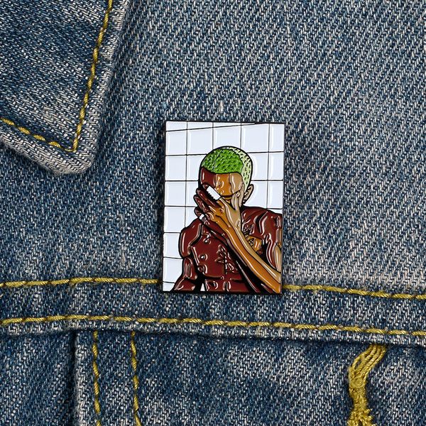 

hip-hop rap singer badges brooches denim shirt lapel pin punk cool jewelry friends fans gifts, Blue